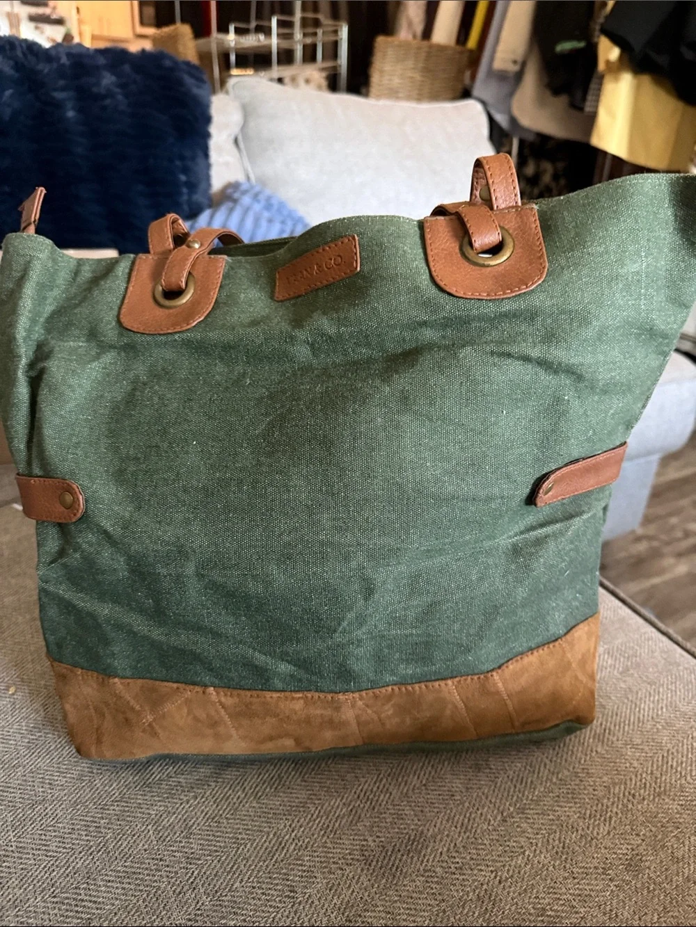 New Vaan & Co. Leather and Canvas tote bag